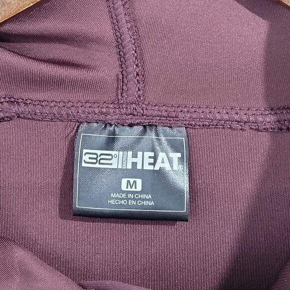 NWOT 32° Heat Womens M Scuba Hoodie Sweatshirt Burgundy Pullover Kangaroo - Picture 5 of 8